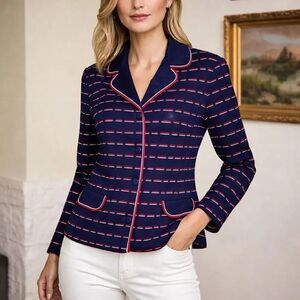 Vintage Retro Jersey Tricot Fitted French Jacket